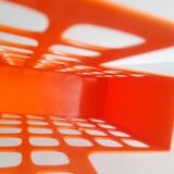 Briefcase magazine holder plastic orange boxer vintage