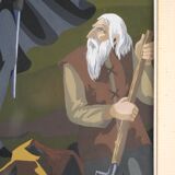 Gouache illustration art dramatiques signée Masqueliez 1956