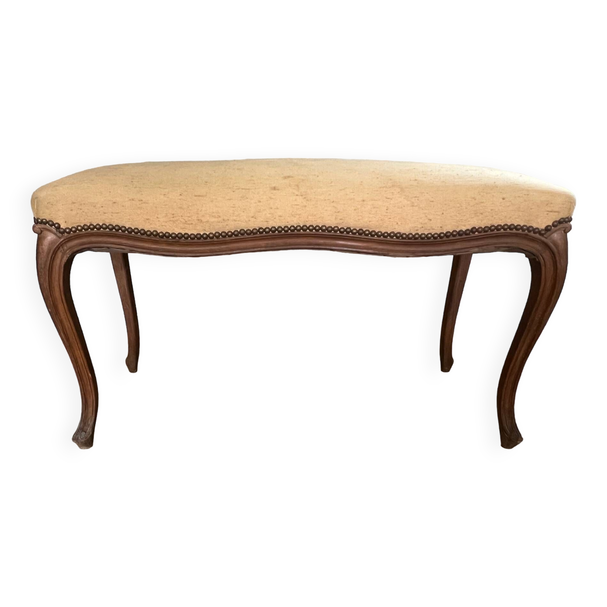 1900 Louis XV style bench in walnut, bench seat