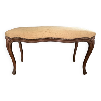 1900 Louis XV style bench in walnut, bench seat