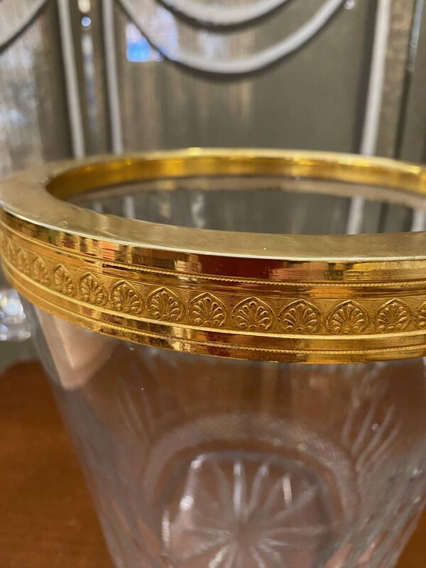 Seau à champagne cristal de Saint Louis decor chardons thistle avec rehaut