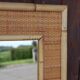 Large bamboo rattan mirror by Dal Vera Italy 1970