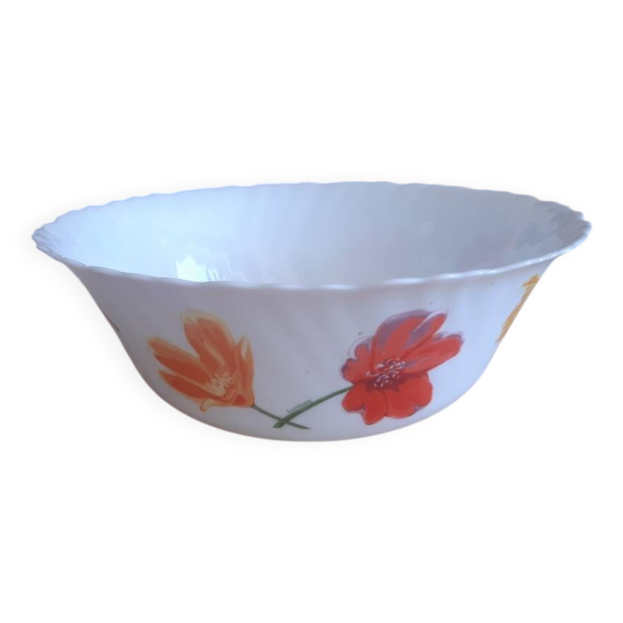 A Luminarc floral salad bowl