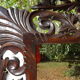 Miroir sculpté fronton lions