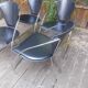Set of four chairs - Chrome metal and leather - Model Linda - Arrben - Italy
