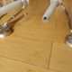 2 silver bronze wall lights