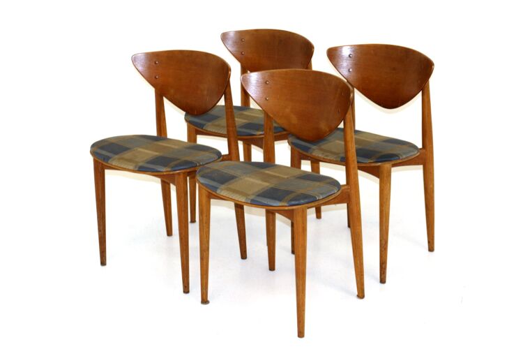 Set de 4 chaises, Peter Hvidt & Orla Mölgaard, Suède, 1960