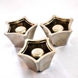 Set of 3 DESIGN BMF modular candle holders in silver metal 1970