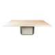 Dining table in travertine and brass. French work. Around 1970.