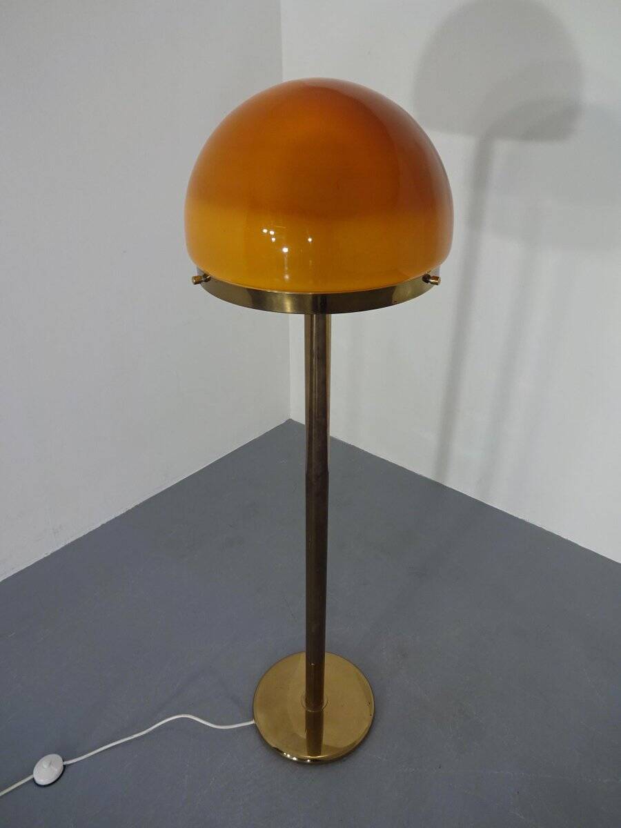 Brass and Glass Floor Lamp, 1970s