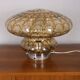 Vintage 1970s amber murano glass table lamp, italian design
