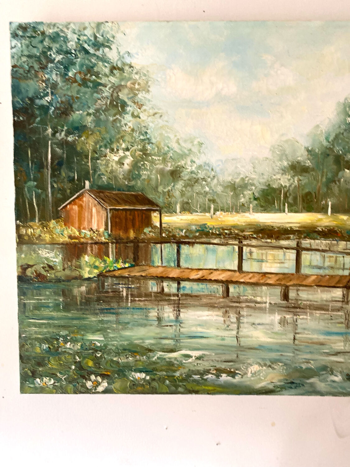 Vintage landscape oil on canvas