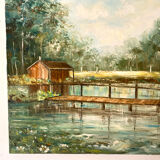 Vintage landscape oil on canvas