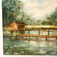 Vintage landscape oil on canvas