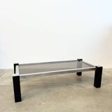 Black & Chrome Design Coffee Table – Smoked Glass