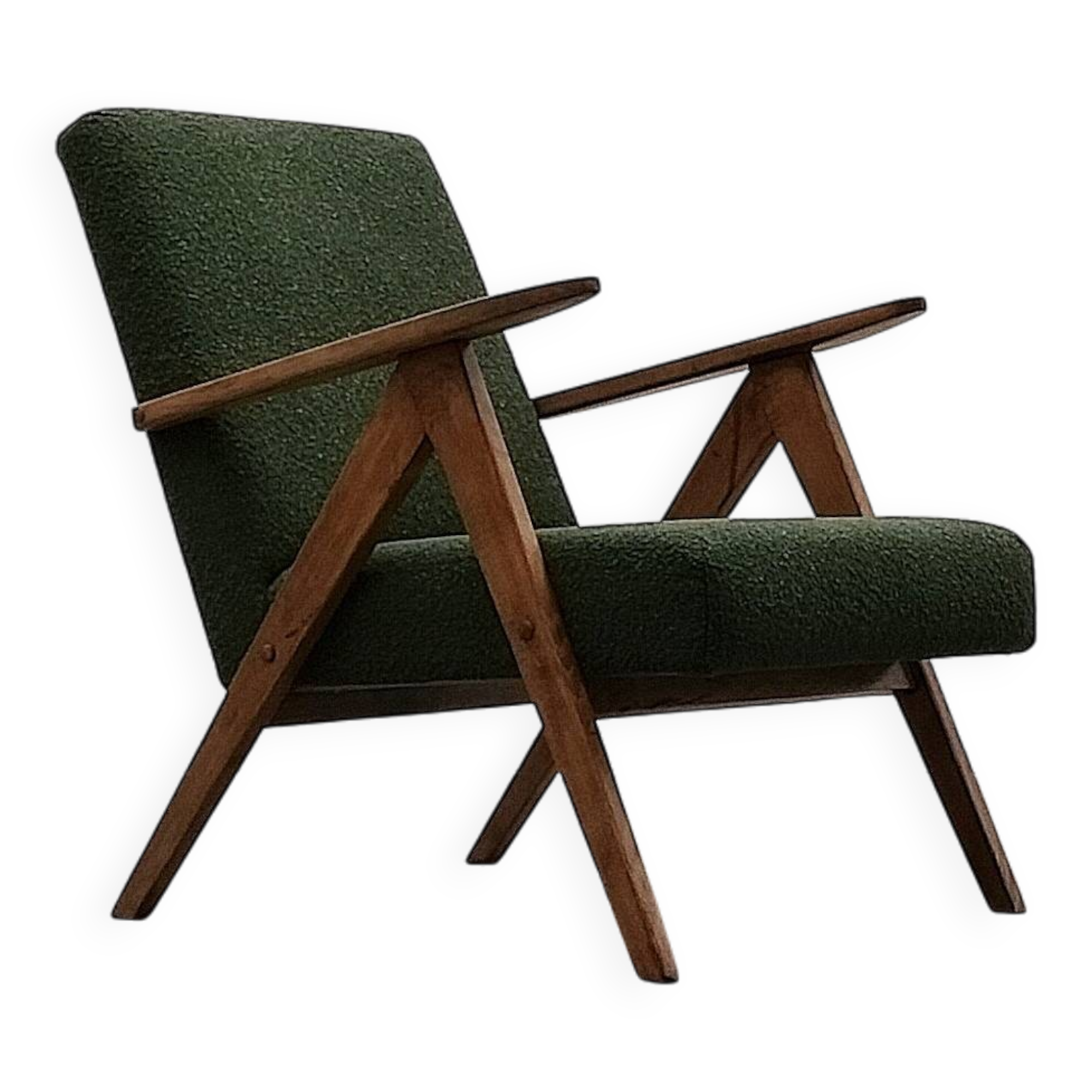 Mid Century Easy Chair Model B - 310 Var in Light Green Buckle