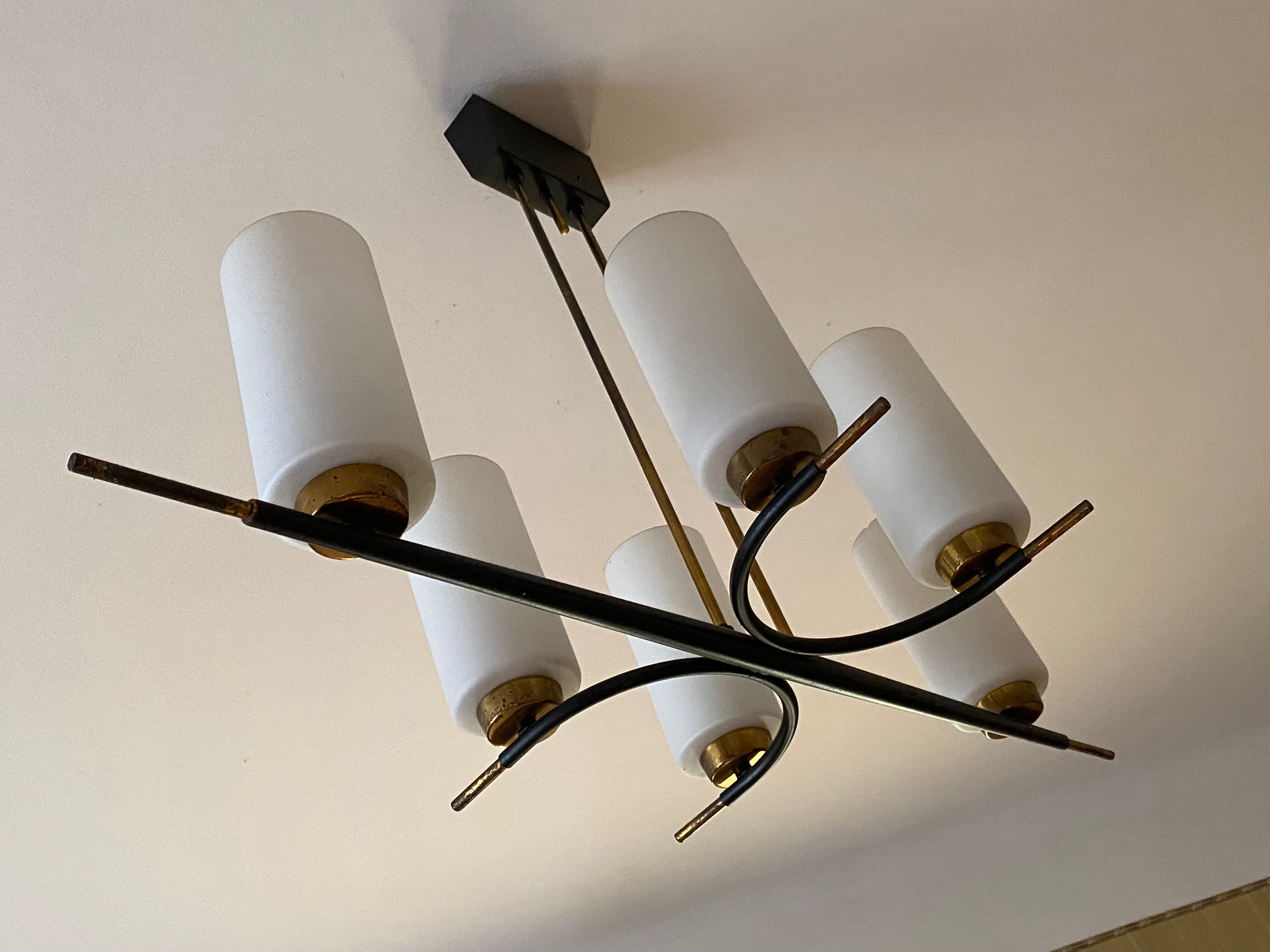 Chandelier six tulips type house ARLUS year 60