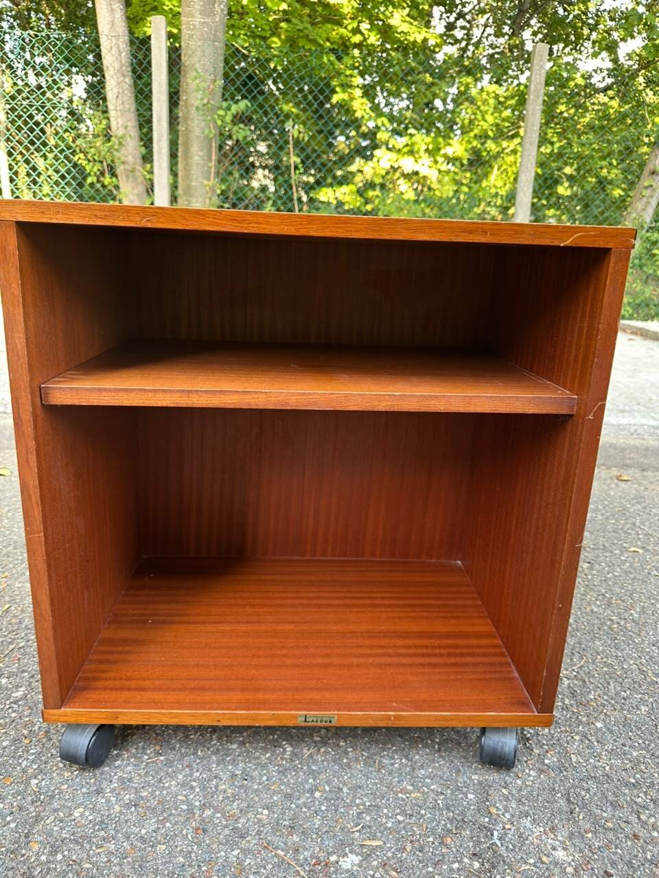 Scandinavian rolling side table LACOUR Paris Hi-Fi / Vinyls 1960