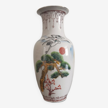 Ancien vase asiatique/chinois en porcelaine fine année 1960