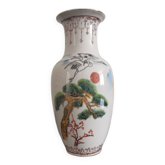 Ancien vase asiatique/chinois en porcelaine fine année 1960