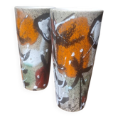 Pair of vintage ceramic mugs, signed and numbered.