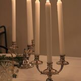 Pair of triangular 3-light candlesticks
