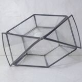 Glass terrarium mini cactus greenhouse in glass and metal