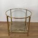 Pair of round brass side tables