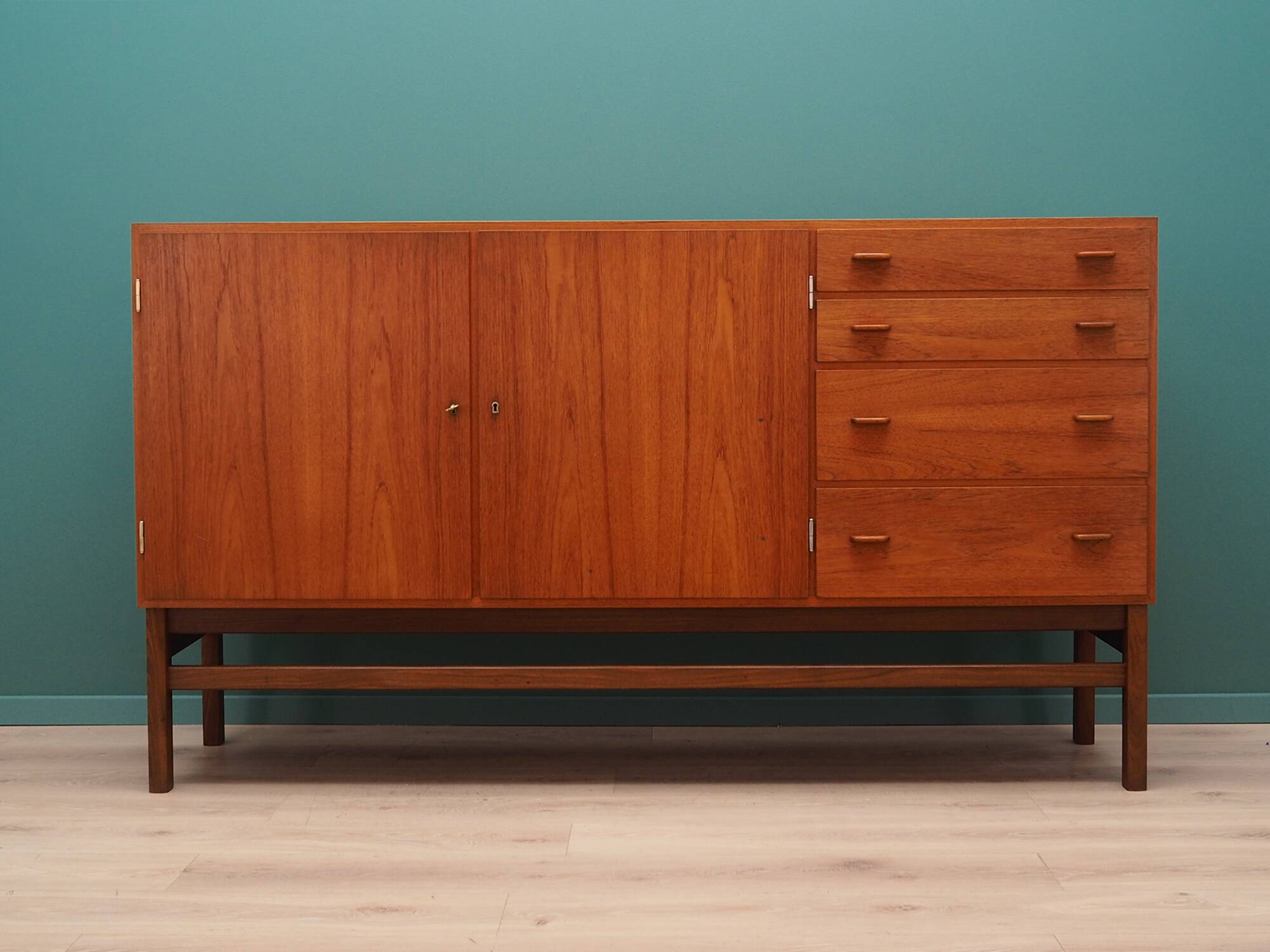 Teak highboard, Danish design, 1970s, production: Denmark