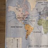 School map / political planisphere and economic planisphere