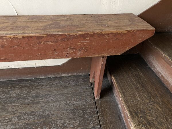 Banc de ferme Shaker mi 19e art populaire Hudson Valley USA