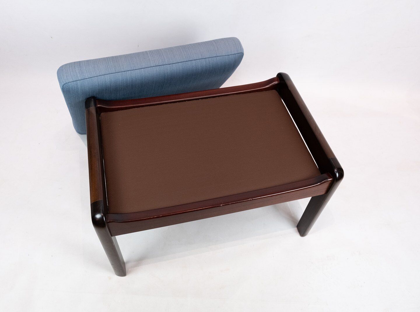Stool in mahogany designed by Ole Wanscher and manufactured by P. Jeppesen.