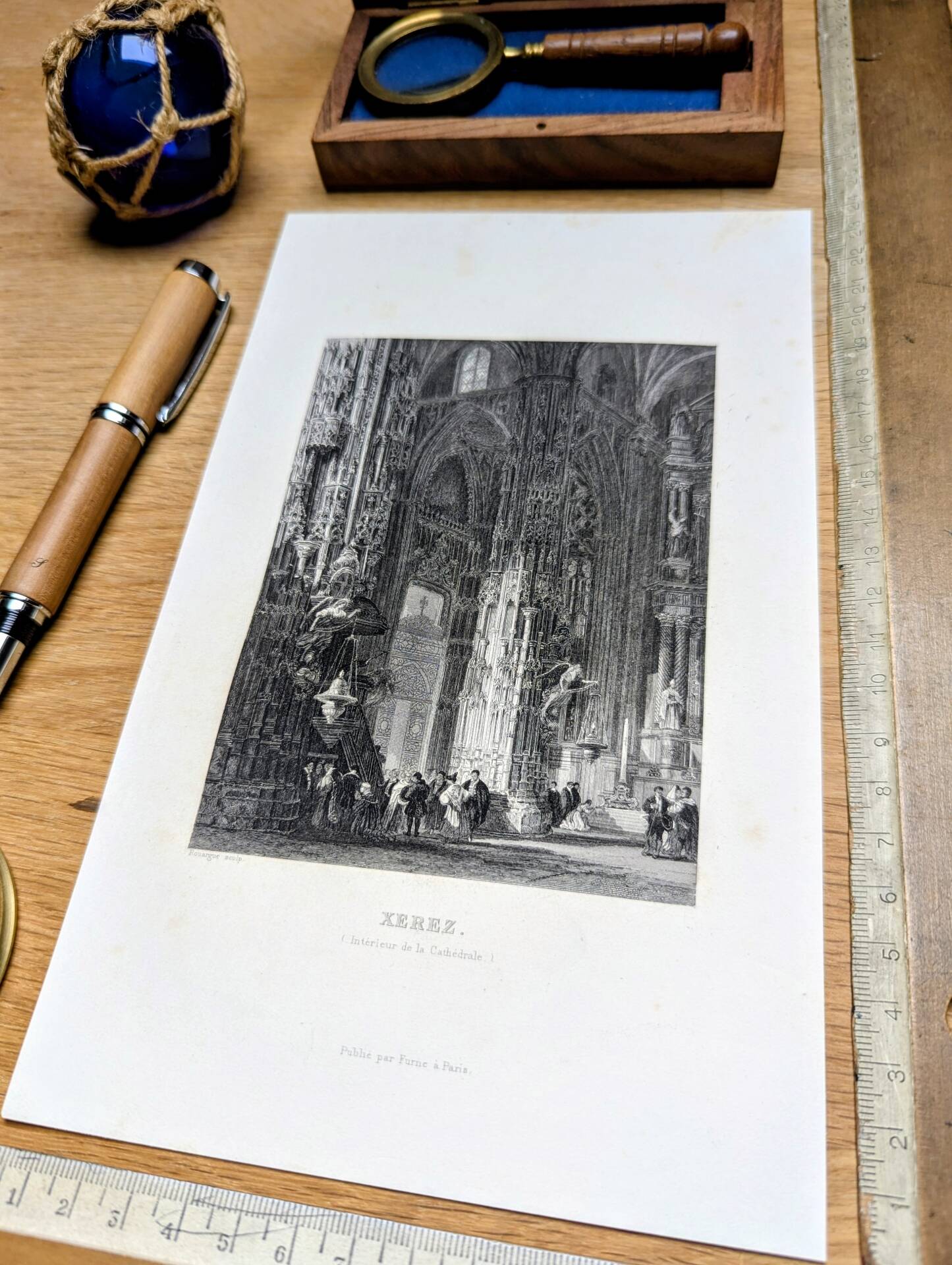 Cathédrale de Xerez, gravure, imprimée en 1841