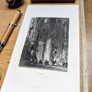 Cathedral of Xerez, vintage engraving, printed in 1841.