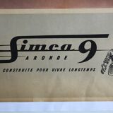 Affiche ancienne Simca 9 1951 1955