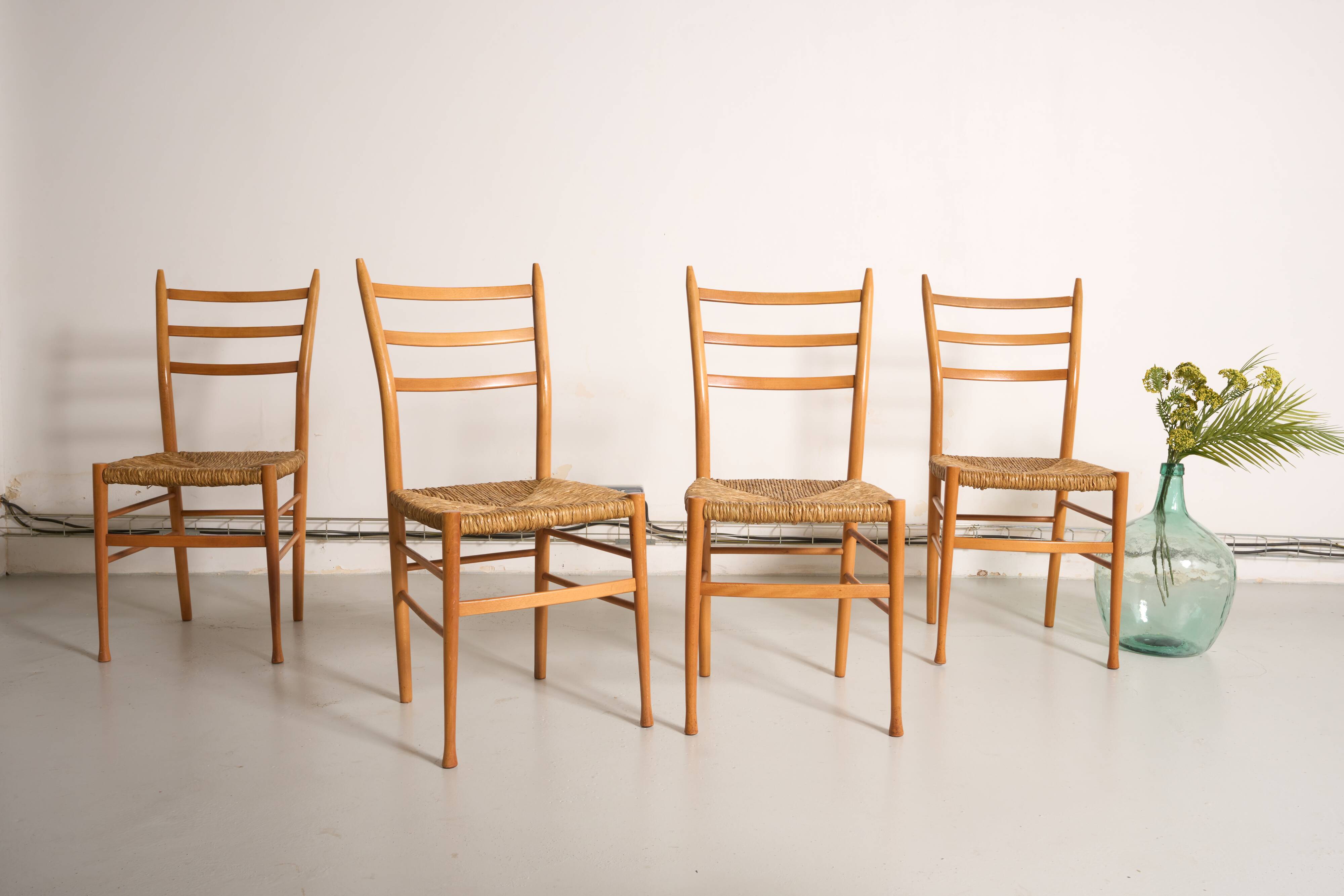 4 vintage Italian chairs, Otto Gerdau, Scandinavian style