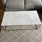 Rectangular coffee table in white marble