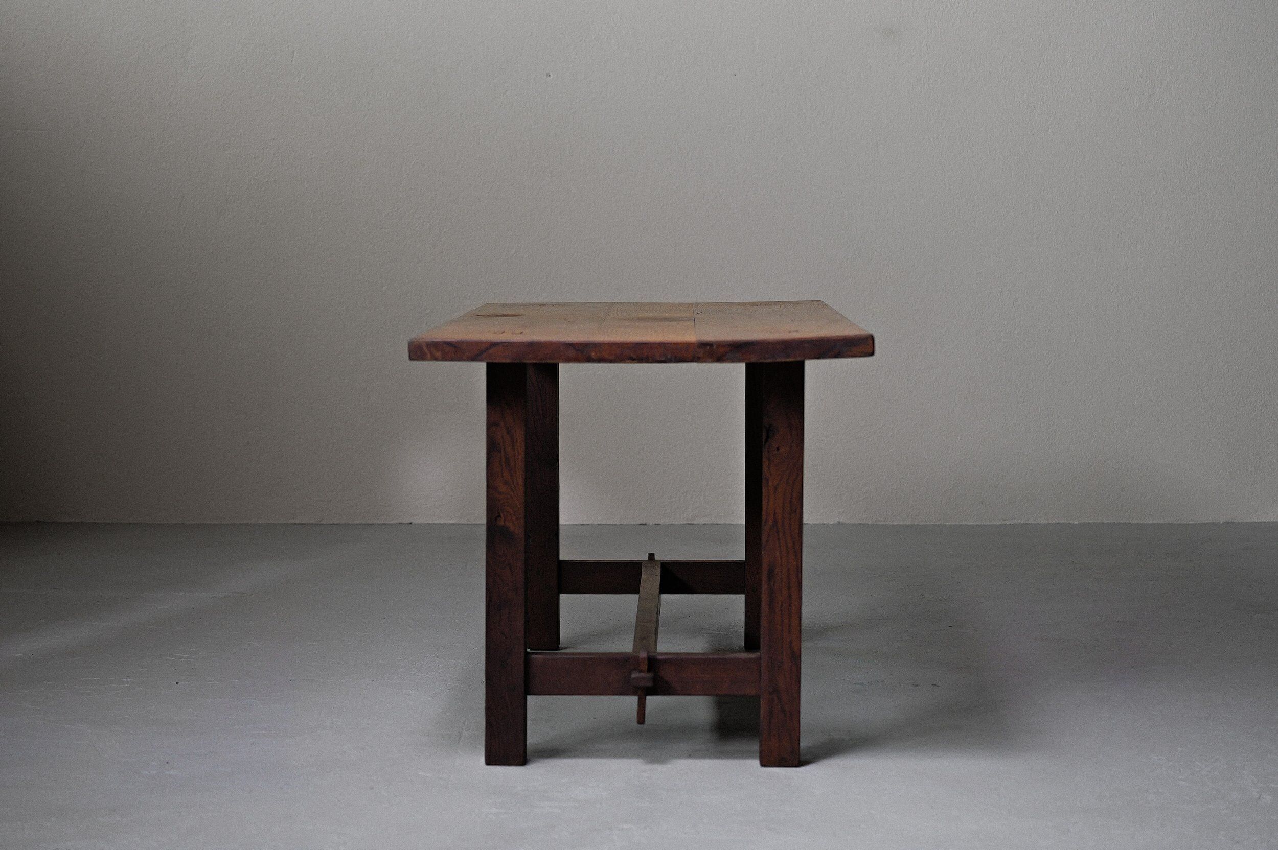 Solid oak farmhouse table, 1970 – Handcrafted