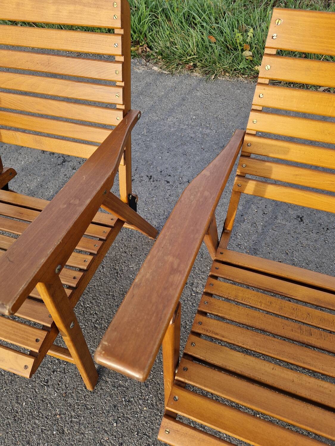 Set of 4 vintage folding armchairs