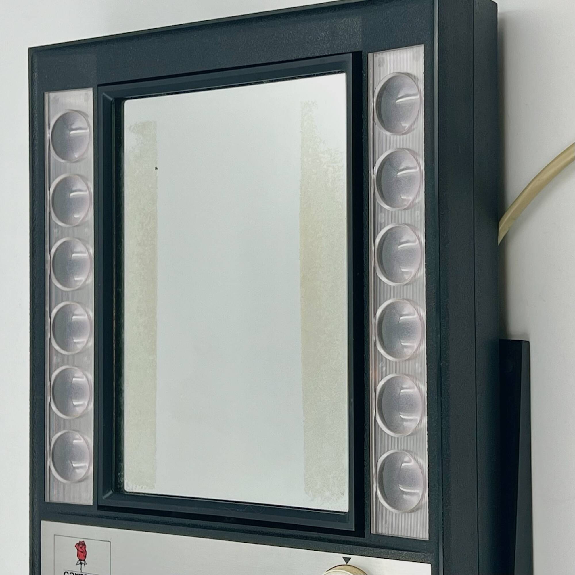 70s mirror with light, Carmen Denmark - MCM vintage