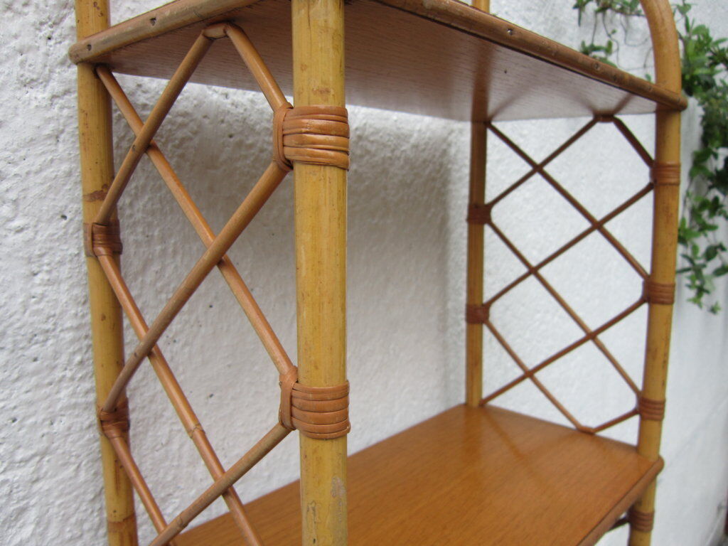 Rattan wall shelf