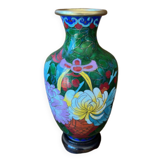 Cloisonné enamel vase h17 cm