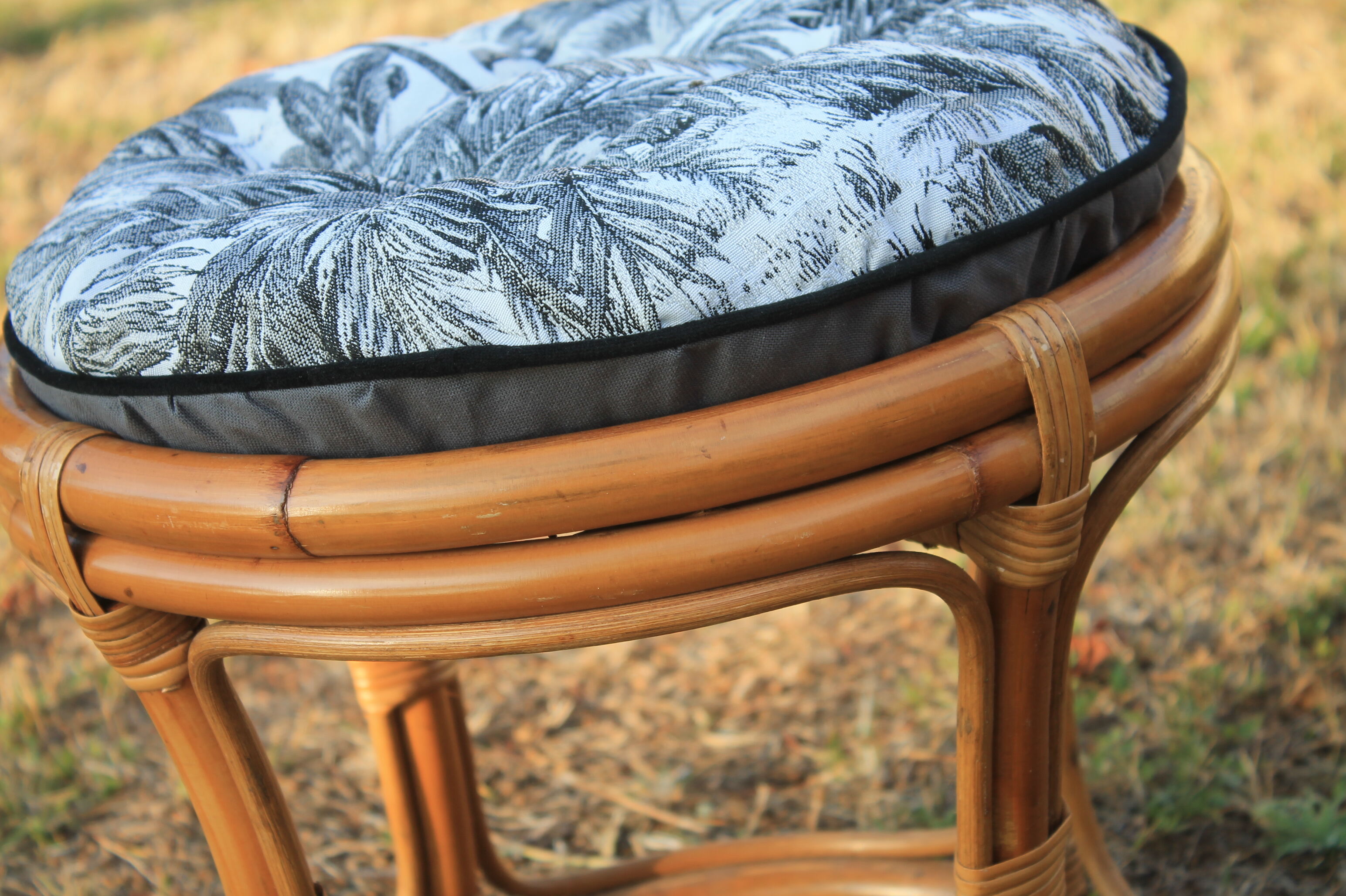 5-piece rattan salon 70/80 year jungle fabric