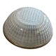 Small round ceiling light fixture in glass and aluminium, vintage design.