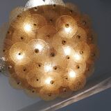 Large Murano gold glass disc ceiling light