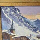 Oil painting on panel Village du Tour / Le Tour (Chamonix) Signed M Mart