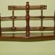 Napoleon III wall shelf in solid blond walnut in Asian bamboo style with 3 trays XIX