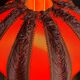 Large 1960s bell-shaped lamp with fringed shade