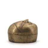 Brass catchall, face of an Indian woman, 1970s.