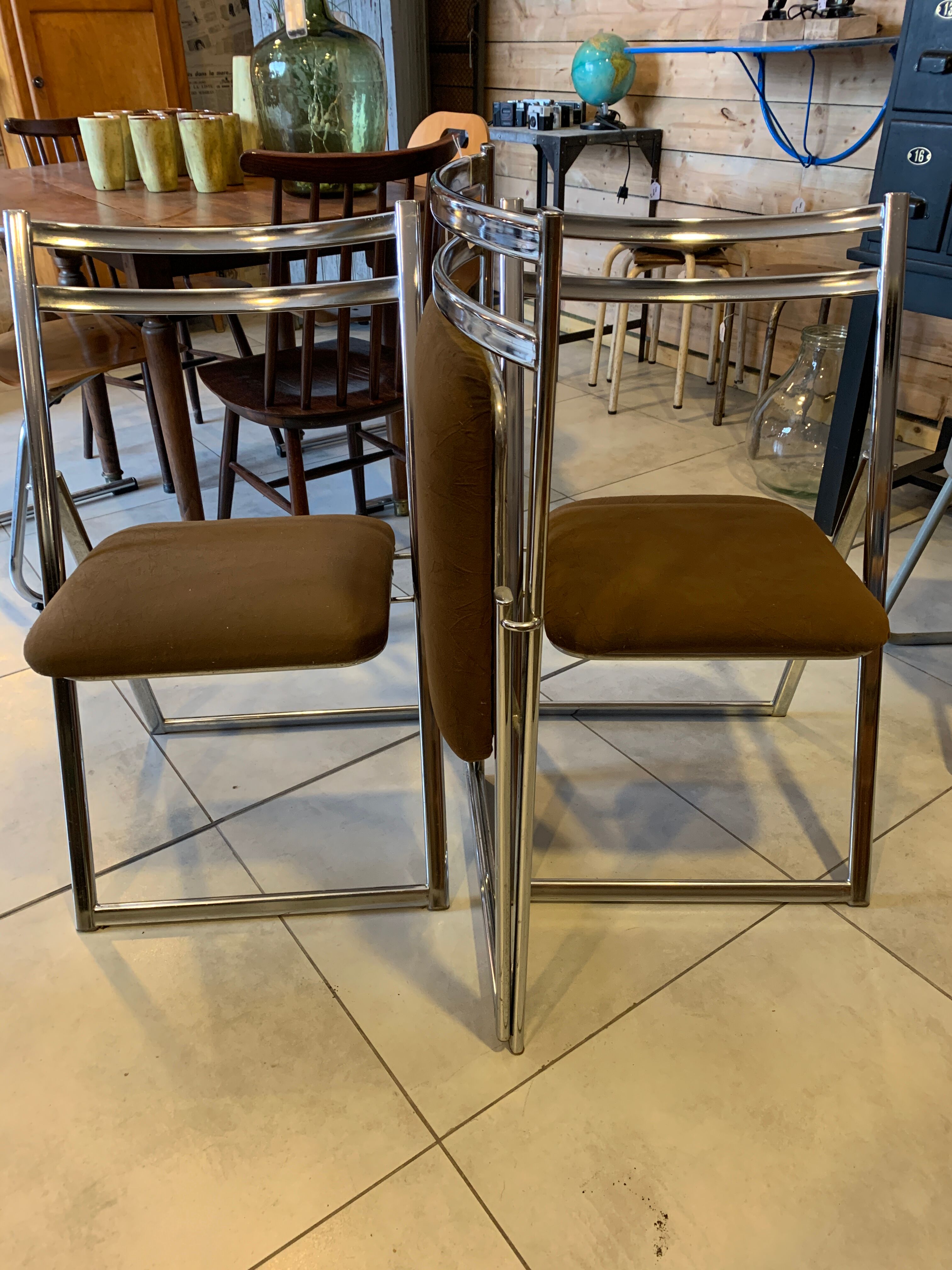 Series of vintage folding chairs
